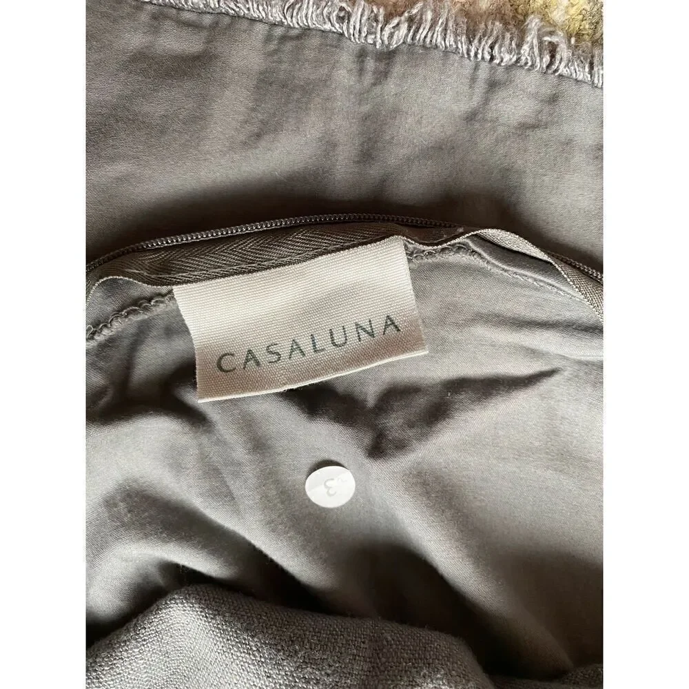 Casaluna Grey Mixed Linen King Size Bed Pillow Sham Set